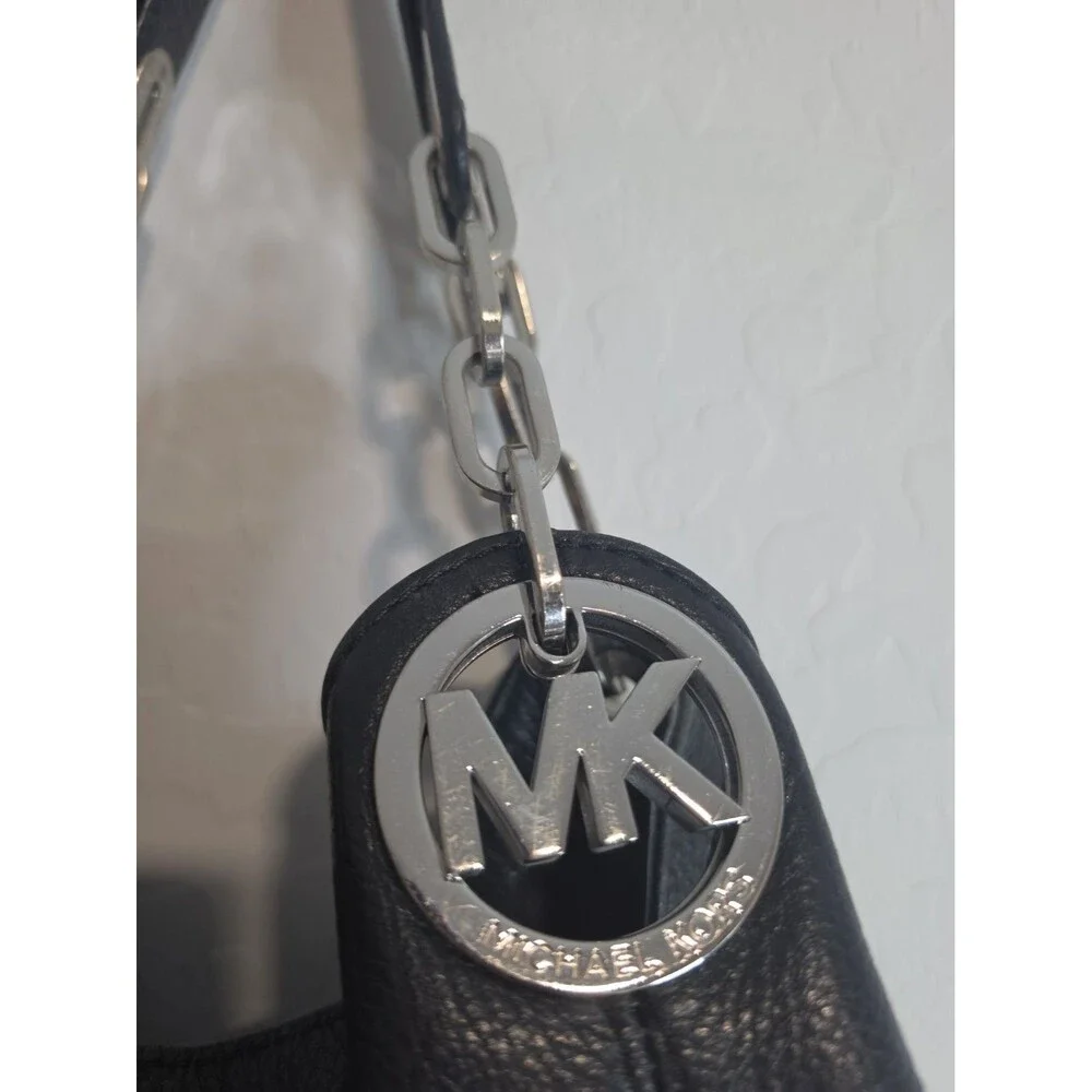 Michael Kors Black Pebble Leather Large Hobo Shoulder Bag